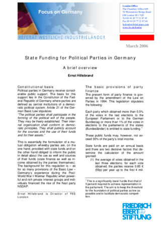State funding for political parties in Germany
