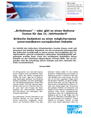 "Britishness" - oder gibt es einen Nationalismus für das 21. Jahrhundert?