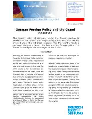 German foreign policy and the Grand Coalition