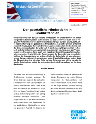 Der gesetzliche Mindestlohn in Großbritannien