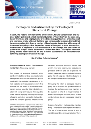 Ecological industrial policy for ecological structural change