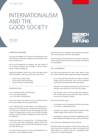 Internationalism and the Good Society