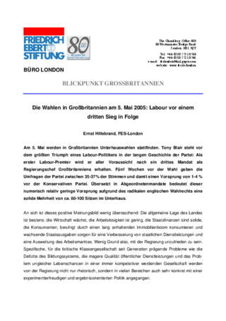 Die Wahlen in Großbritannien am 5. Mai 2005